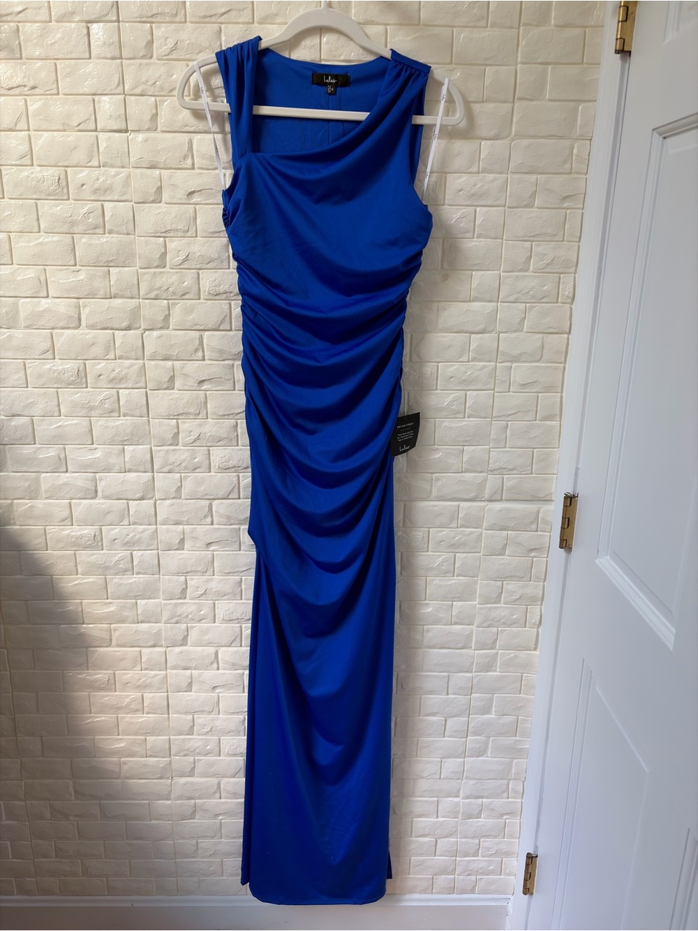Lulu's Cobalt Blue Ruched Maxi Dress